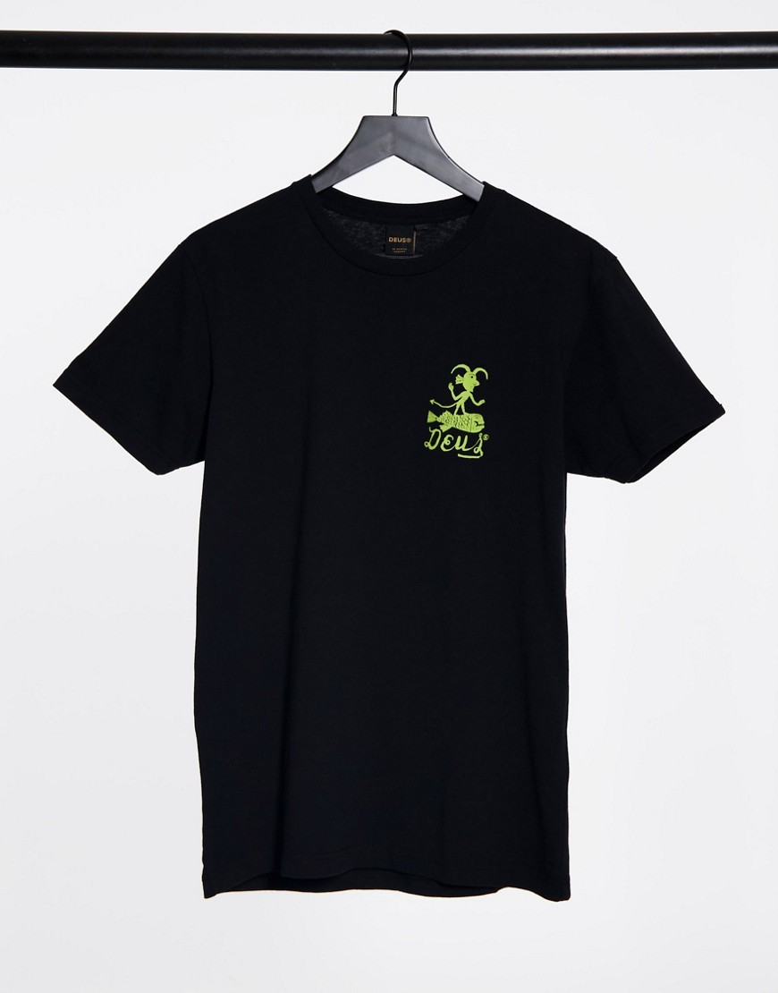 Deus Ex Machina - Devil Biaritz - T-shirt met merk-adres in zwart