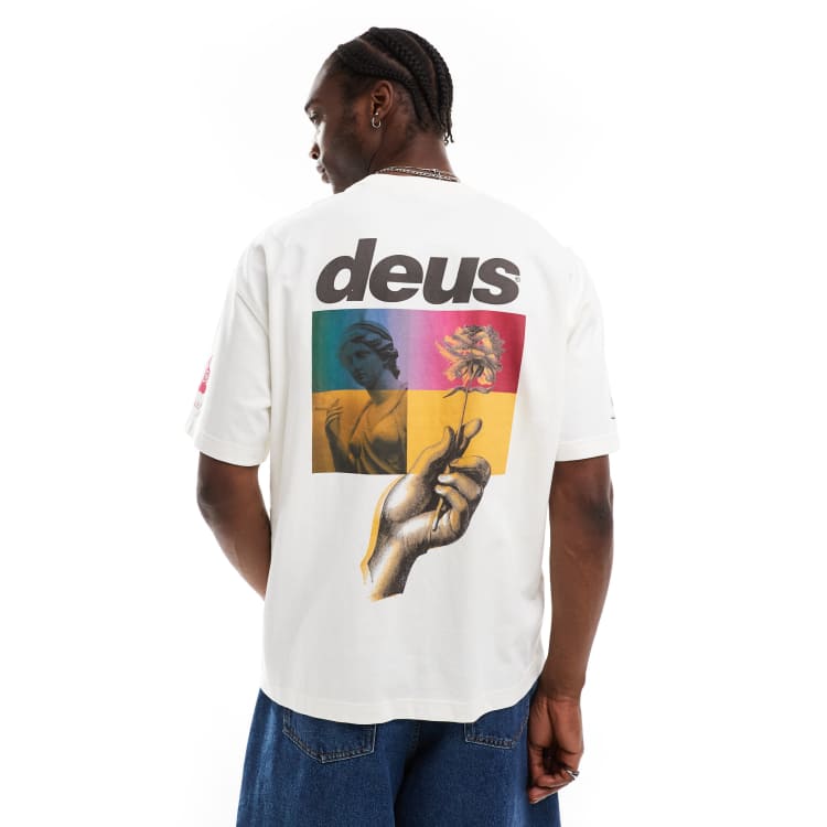 Deus Ex Machina Dig U heavyweight t-shirt in white ASOS