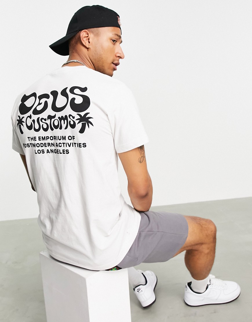 Deus Ex Machina estrelar recycled t-shirt with back print in white
