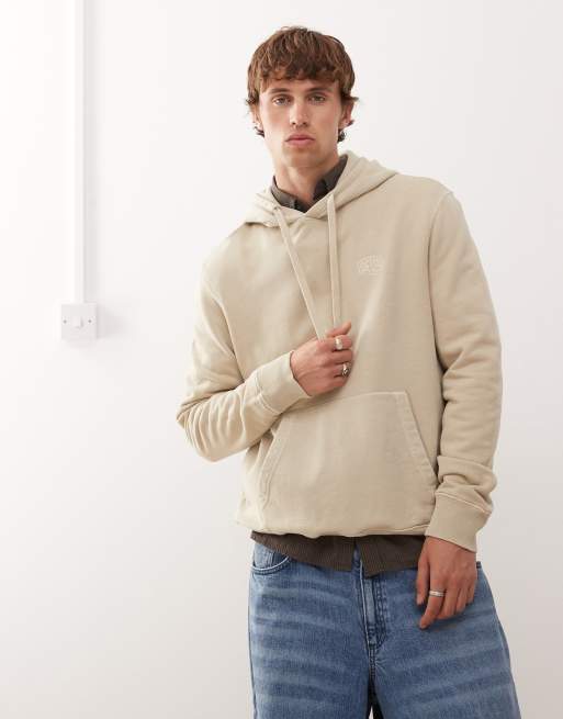 Deus Ex Machina - Felpa con cappuccio beige tinta in capo, 2 di 4