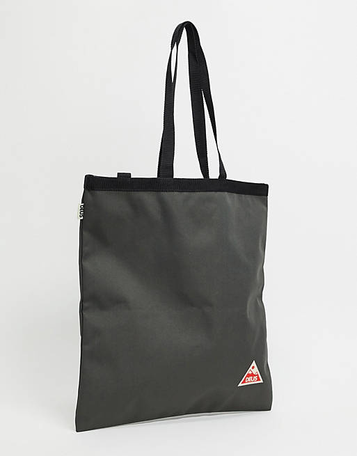 Deus Ex Machina foldaway tote bag with logo in grey