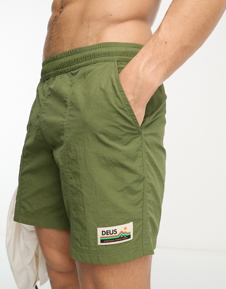 glide swim shorts in khaki-Green