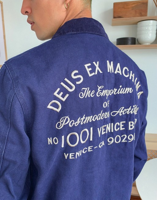 Deus Ex Machina – Granatowa kurtka typu worker z logo MXUV