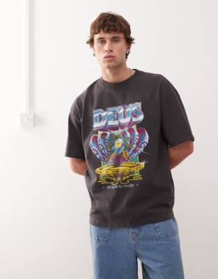 Deus Ex Machina Deus Ex Machina great secape graphic t-shirt in grey