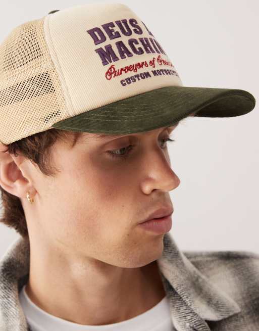 Deus Ex Machina - Gumshoe - Cappellino trucker in velluto a coste beige e kaki, 2 di 3