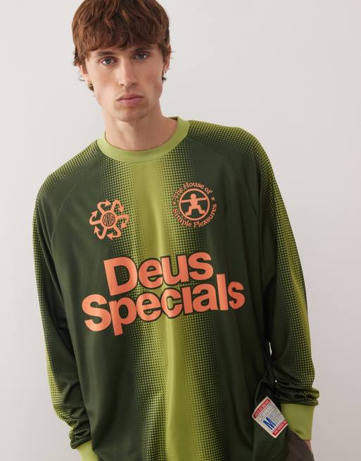 Deus Ex Machina - Hangout - Maglia a maniche lunghe verde stile motocross, 5 di 5