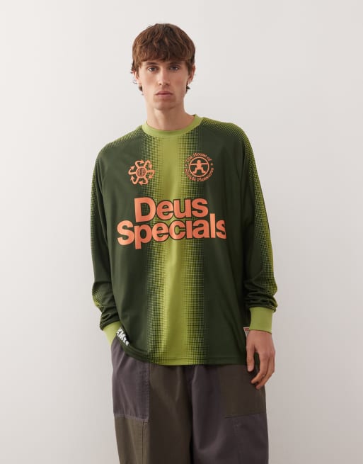Deus Ex Machina hangout moto jersey long sleeve top in green