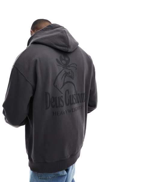 Deus Ex Machina heavyweights hoodie in black - view 1