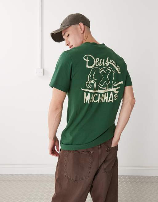 Deus Ex Machina - Hefferlump - T-shirt verde Hillside con stampa grafica, 2 di 4