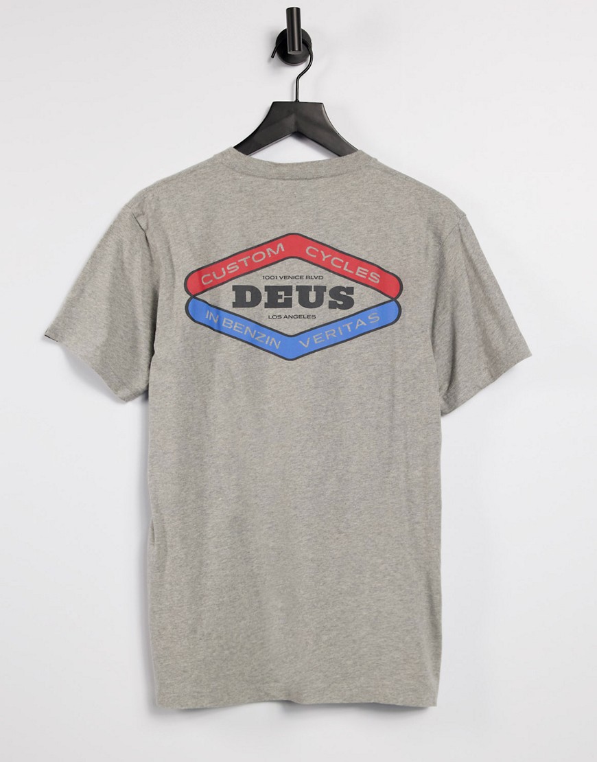 Deus Ex Machina - Loco - T-shirt met print op de rug in gemêleerd grijs