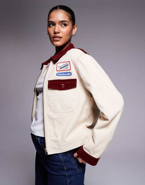 Deus Ex Machina lyon natural trucker jacket in beige and brown - view 1