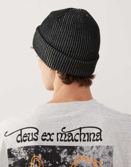 Deus Ex Machina melody two tone beanie in black | ASOS