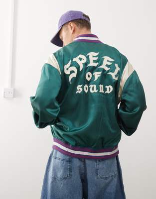 memento mori jacket in emerald-Green