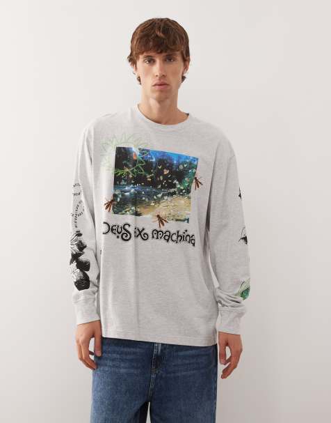 Deus Ex Machina – Migration – Langärmliges Shirt in Weiß mit auffällig platzierten Prints - view 1