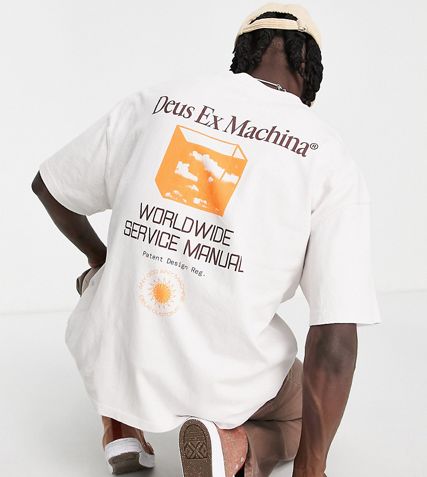 Deus Ex Machina - Nimbus - T-shirt épais avec imprimé dans le dos - Beige - Exclusivité ASOS-Sans opinion