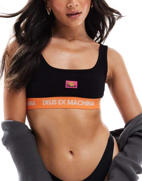 Deus Ex Machina - Numerology - Brassière nera con logo - view 1