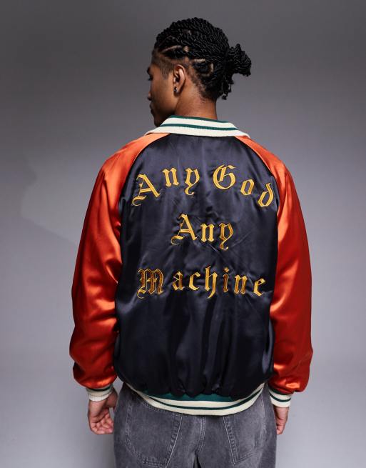 Deus Ex Machina off beat souvenir varsity jacket in black and