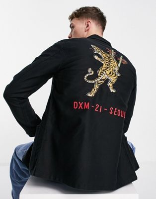 Chemises Deus Ex Machina - P-41 - Surchemise brodée - Noir