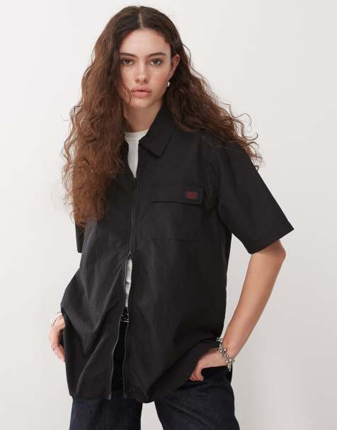 Deus Ex Machina paper street overshirt in black - view 1