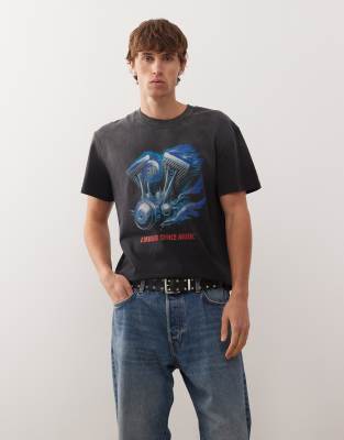 Deus Ex Machina - Productive Hum - T-shirt imprimé effet vintage - Noir délavé