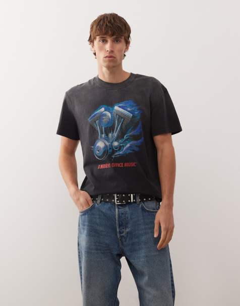 Deus Ex Machina Productive Hum vintage fit t-shirt in washed black - view 1