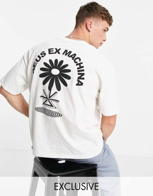Deus Ex Machina Pushin T shirt pais imprim p querette au dos Blanc Exclusivit ASOS