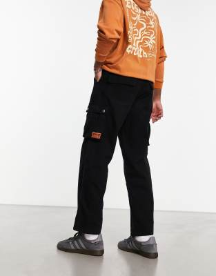 Deus Ex Machina Records cargo pants in black exclusive to ASOS