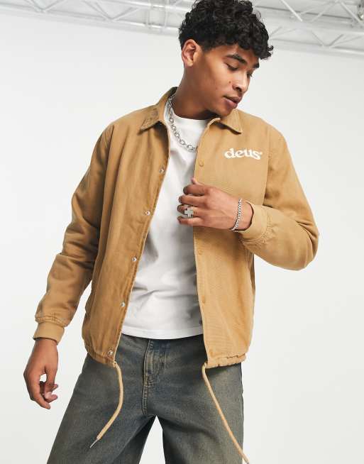 Deus Ex Machina Records coach jacket in brown | ASOS