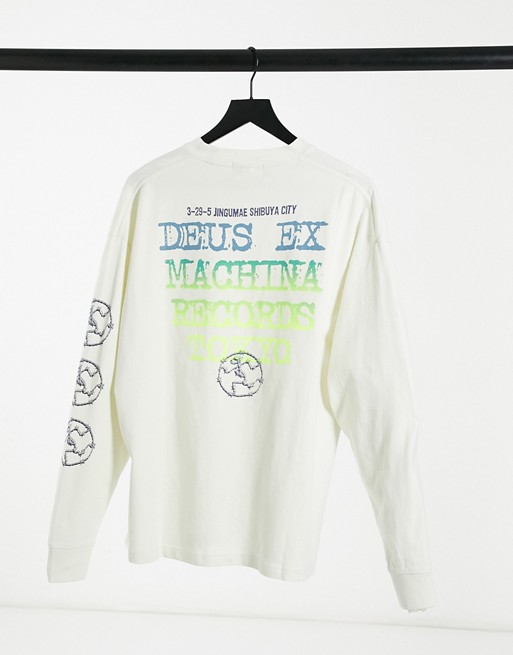 Deus Ex Machina Records encryption long sleeve top in white