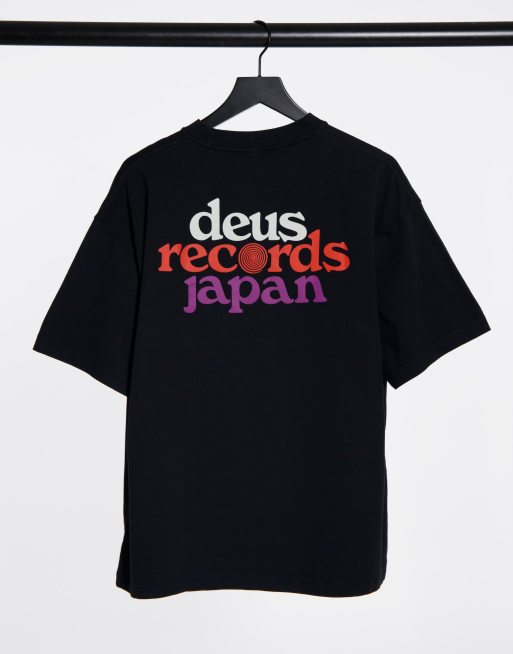 Deus Ex Machina Records strata t-shirt in black |