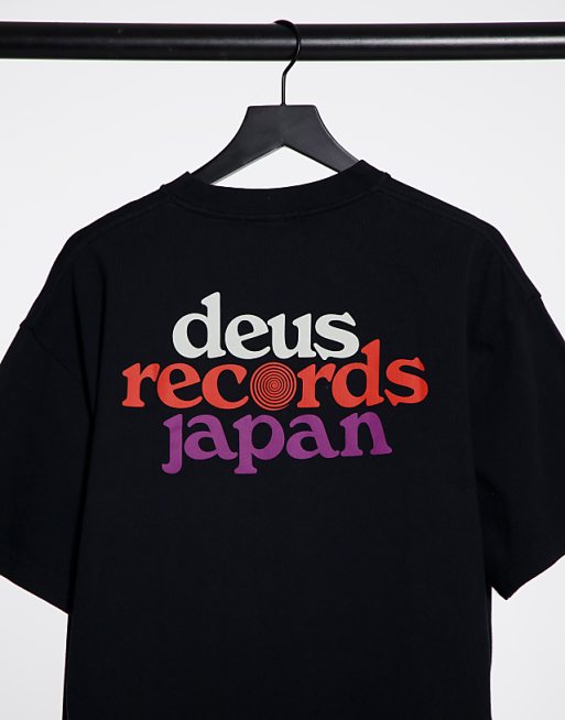 Deus Ex Machina Records strata t-shirt in black Deus Ex Machina Records strata t-shirt in black