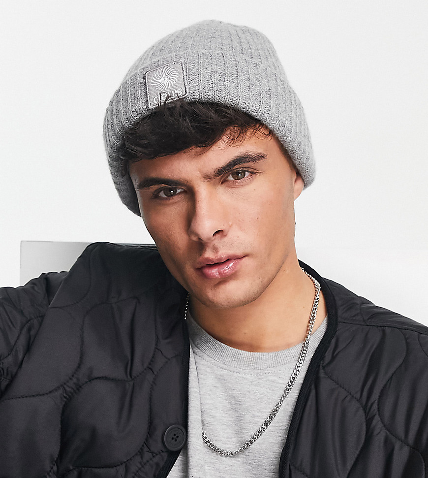 recs knit beanie in gray Exclusive to ASOS