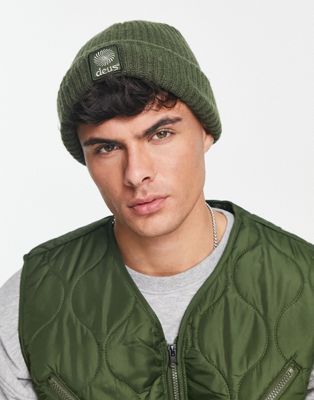 recs knit beanie in green Exclusive to ASOS