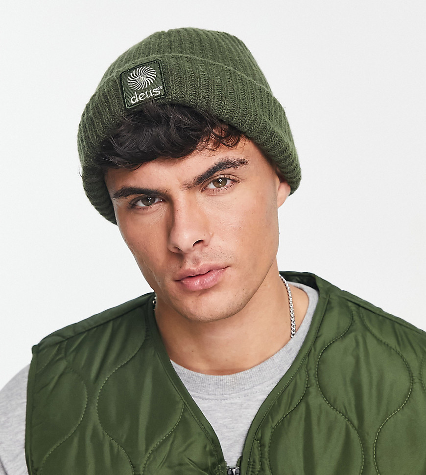recs knit beanie in green Exclusive to ASOS