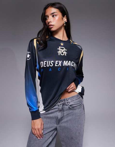 Deus Ex Machina – Renegade – Langärmliges Motocross-Trikot in Schwarz - view 1