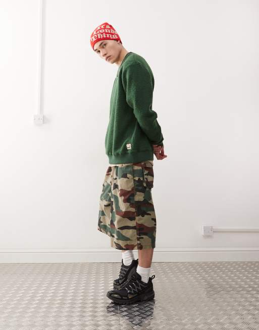 Deus Ex Machina Reo textured fleece jumper in green, 2 of 4