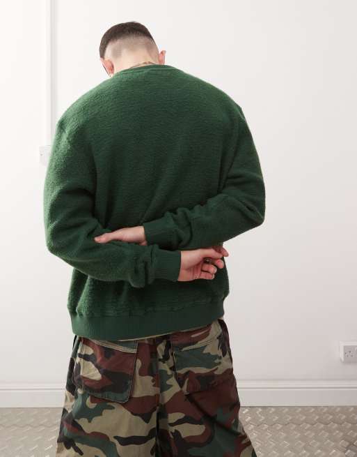 Deus Ex Machina Reo textured fleece jumper in green, 3 of 4