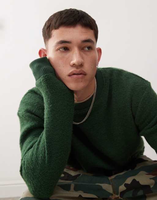 Deus Ex Machina Reo textured fleece jumper in green, 4 of 4