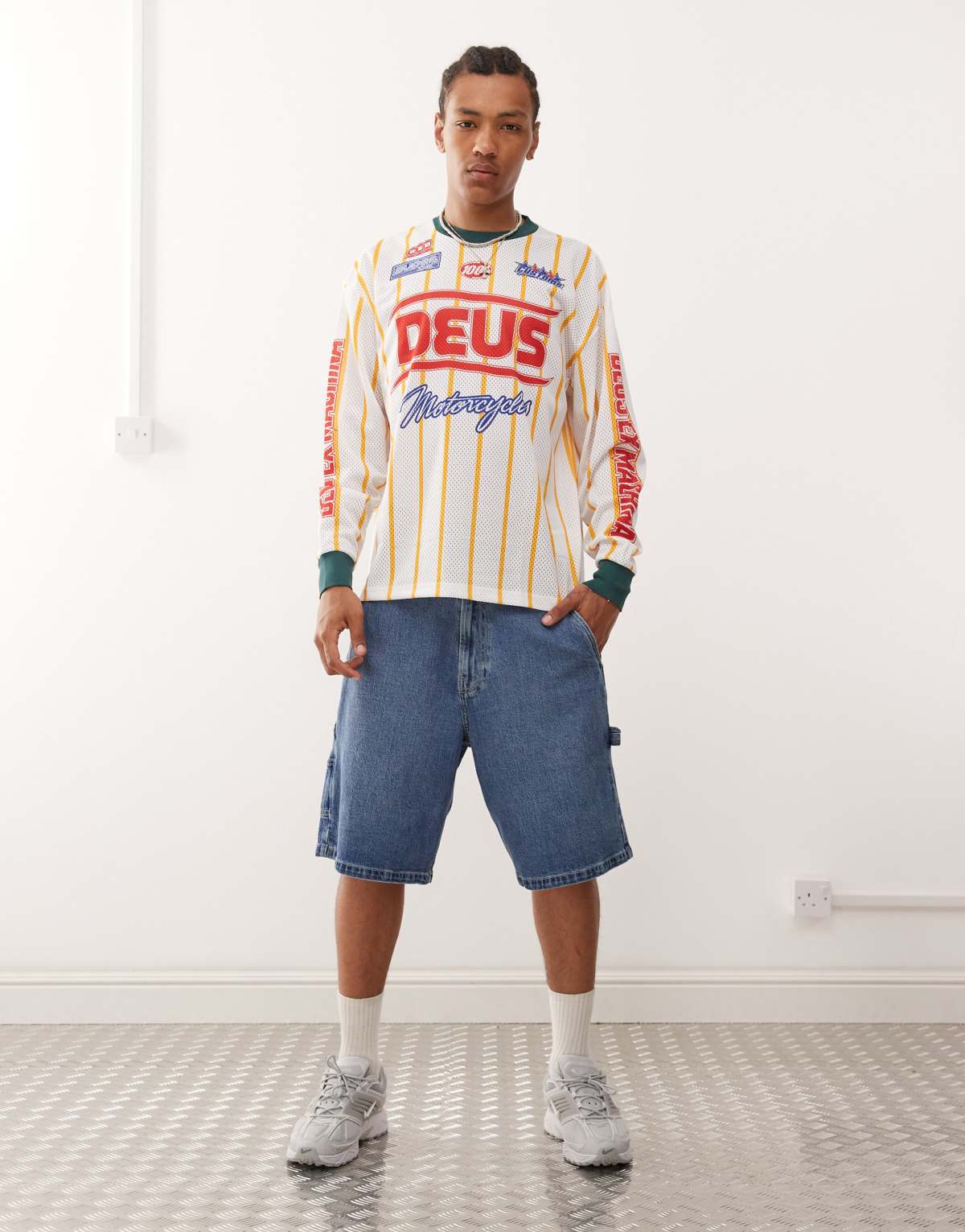 Deus Ex Machina route one moto long sleeve t-shirt in white