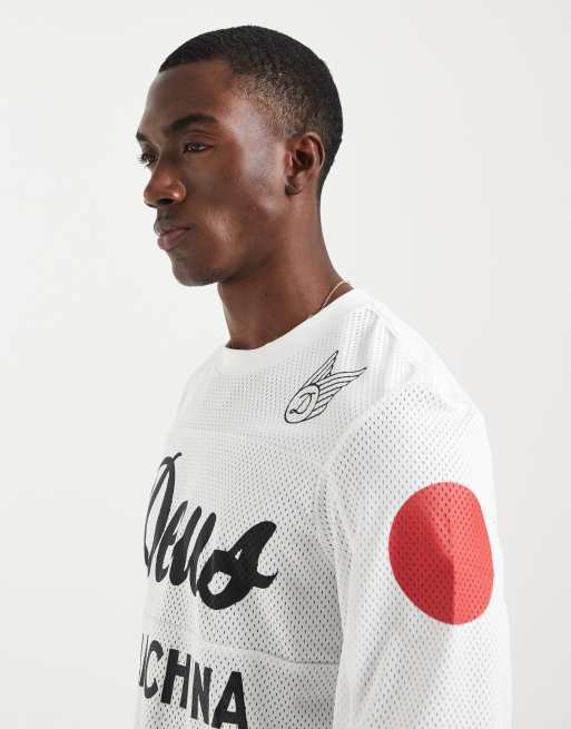 Deus Ex Machina Saber Moto long sleeve jersey top in vintage white, 4 of 5