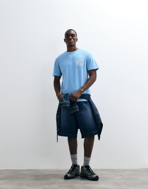 Deus Ex Machina Shield Garment Dyed t-shirt in blue - view 1
