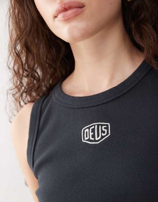 Deus Ex Machina shield tank top in black, 4 of 4