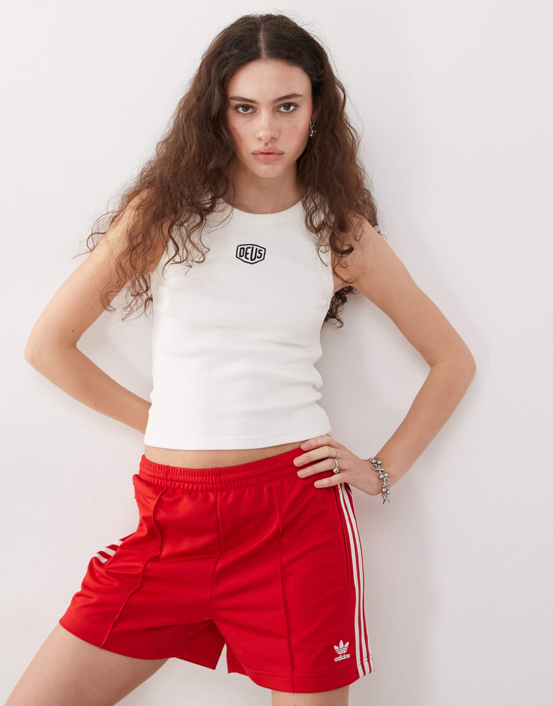 deus ex machina shield tank top in white