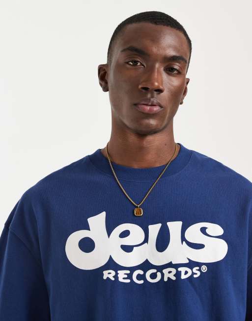 Deus Ex Machina Smile t-shirt in limoges blue, 3 of 5