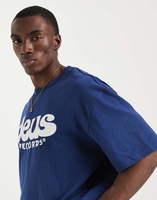 Deus Ex Machina Smile t-shirt in limoges blue, 4 of 5