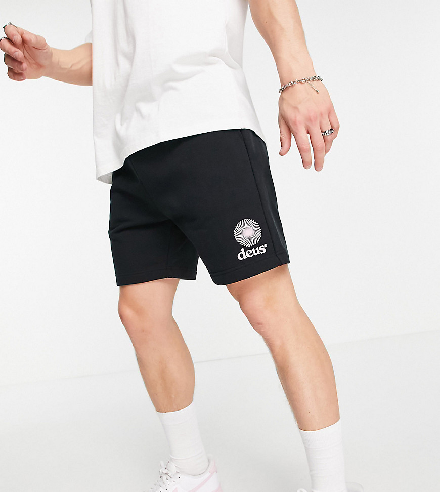 Deus Ex Machina solar co-ord sweat shorts in black exclusive to ASOS
