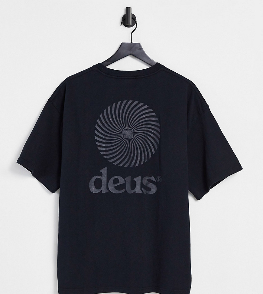 Deus Ex Machina solar heavyweight back print t-shirt in black exclusive to ASOS
