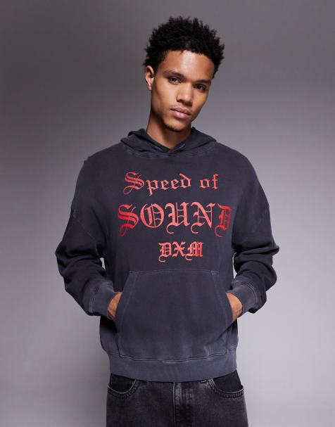 Deus Ex Machina - Sort oversized hættetrøje med print - view 1