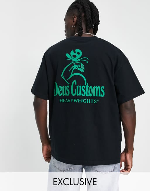 Deus Ex Machina - Sort T-shirt i kraftigt stof med rygprint - Kun hos ASOS