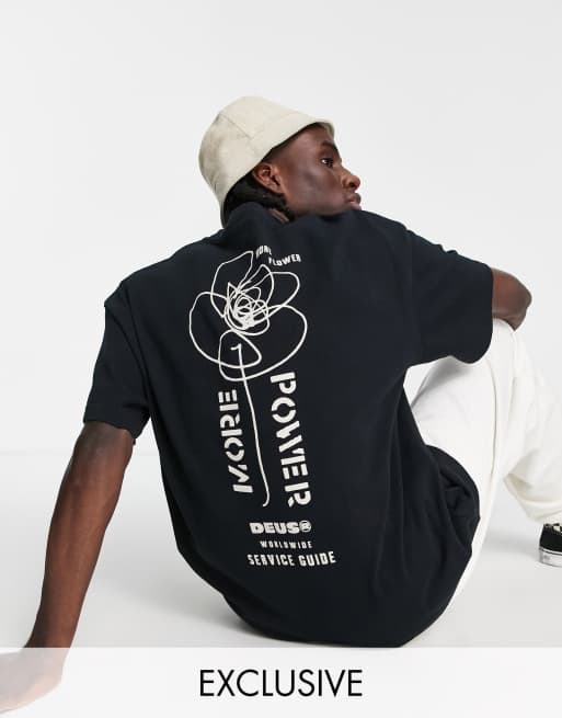 Deus Ex Machina - Sort T-shirt med 'Power'-print på ryggen i kraftigt stof - Kun hos ASOS